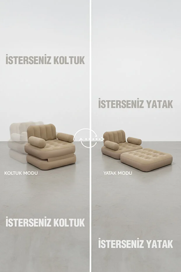 Kendi kendine Şişen Otomatik Tek Kişilik Şişme Koltuk